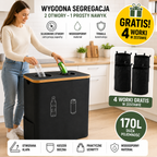 Kosz Dwukomorowy do segregacji odpadów 170L