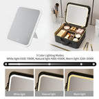 Podróżna kosmetyczka z lusterkiem LED organizer kosmetyczny bezprzewodowy