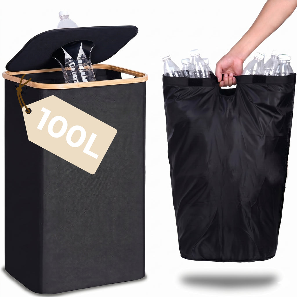 Kosz na Butelki i Puszki Kaucyjne 100L | Wymieny Worek | Składany Organizer do Segregacji